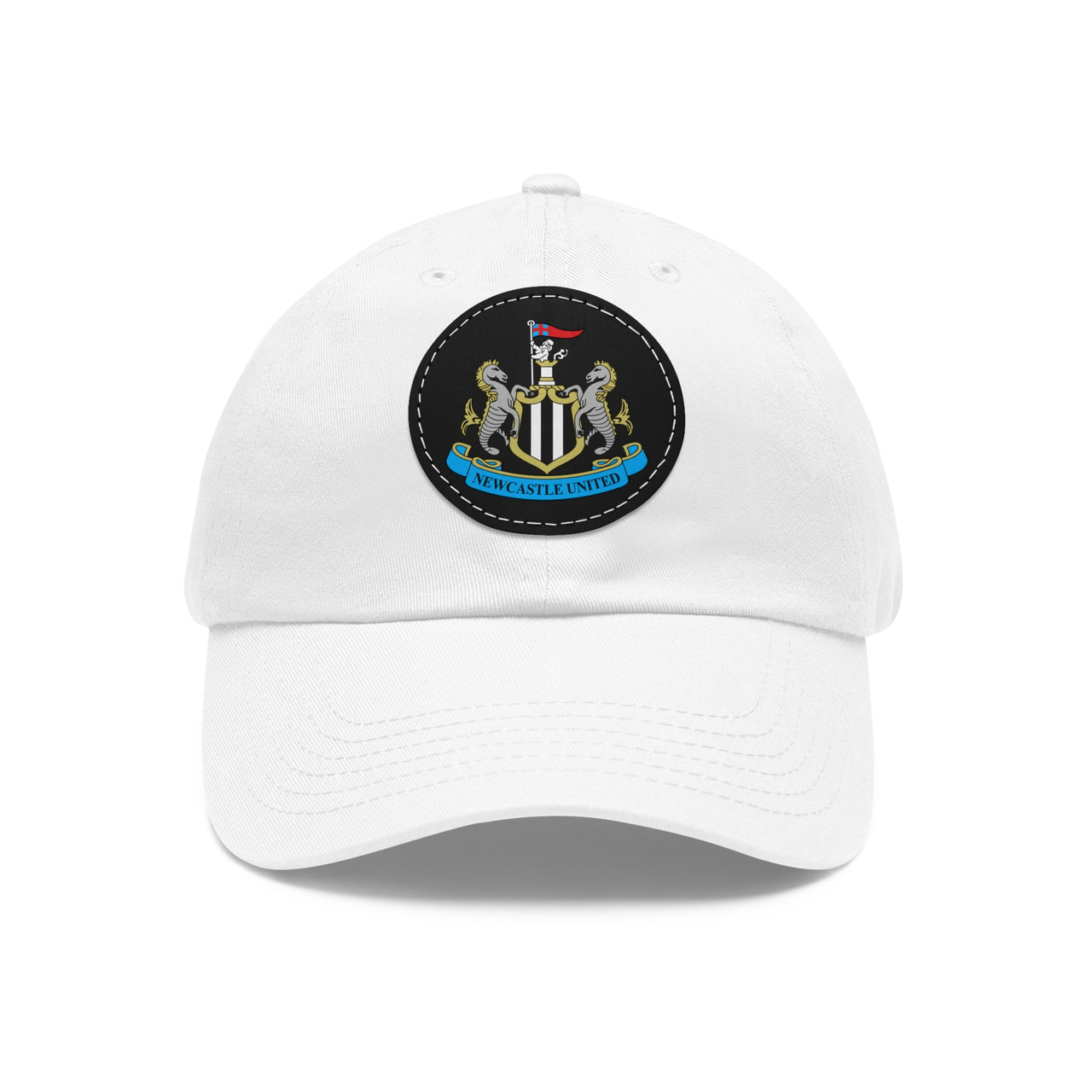 Newcastle Dad Hat with Leather Patch (Round)