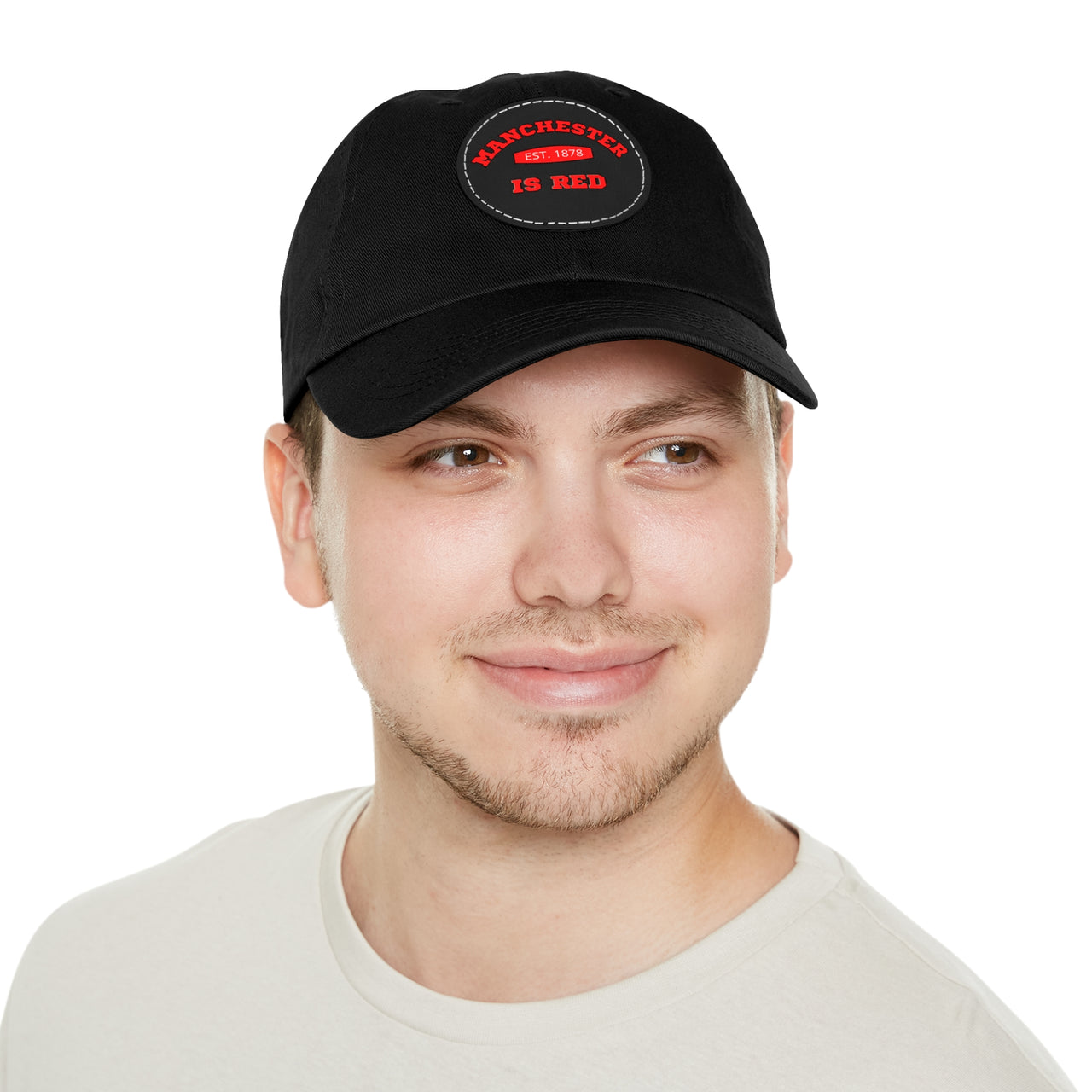 Manchester United Dad Hat with Leather Patch (Round)