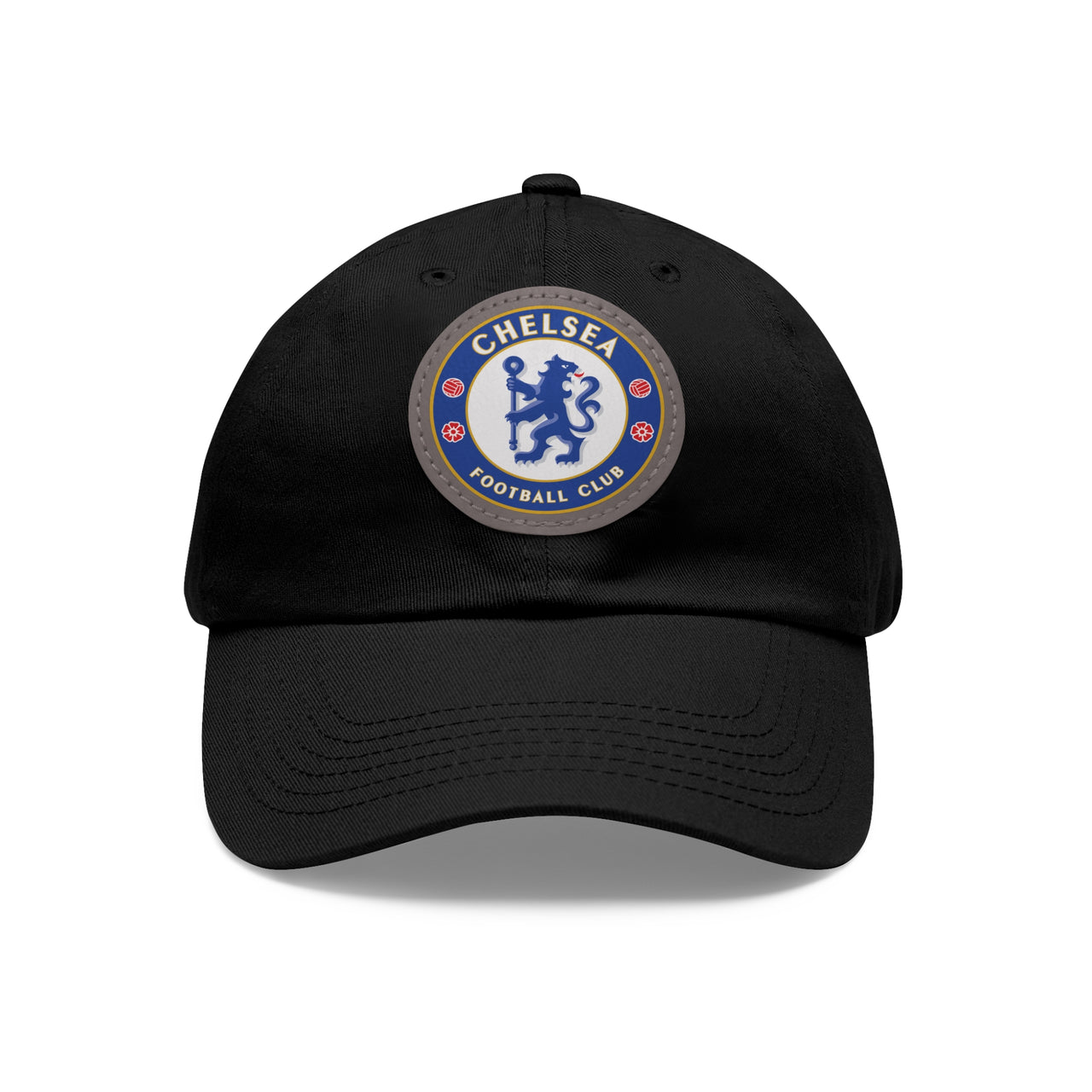 Chelsea Dad Hat with Leather Patch (Round)