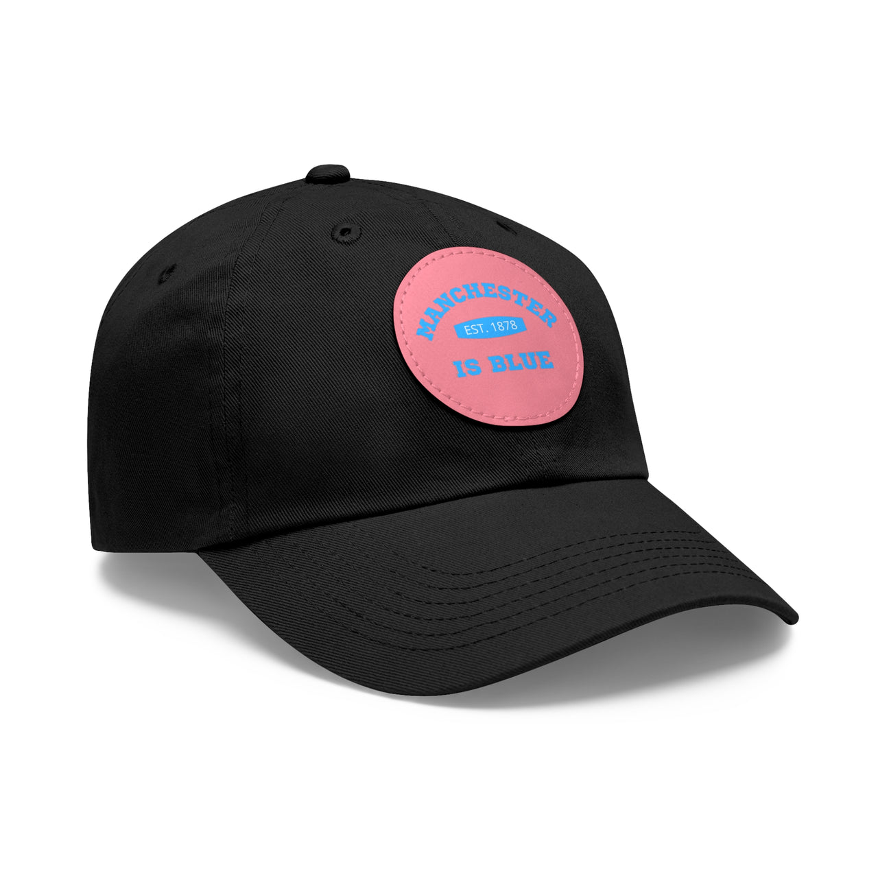 Manchester City Dad Hat with Leather Patch (Round)