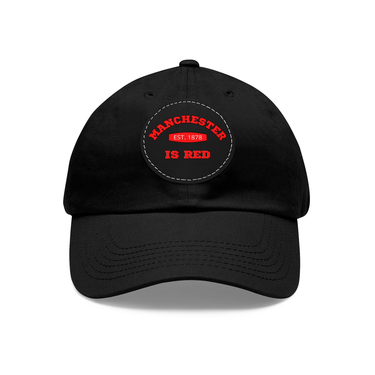 Manchester United Dad Hat with Leather Patch (Round)