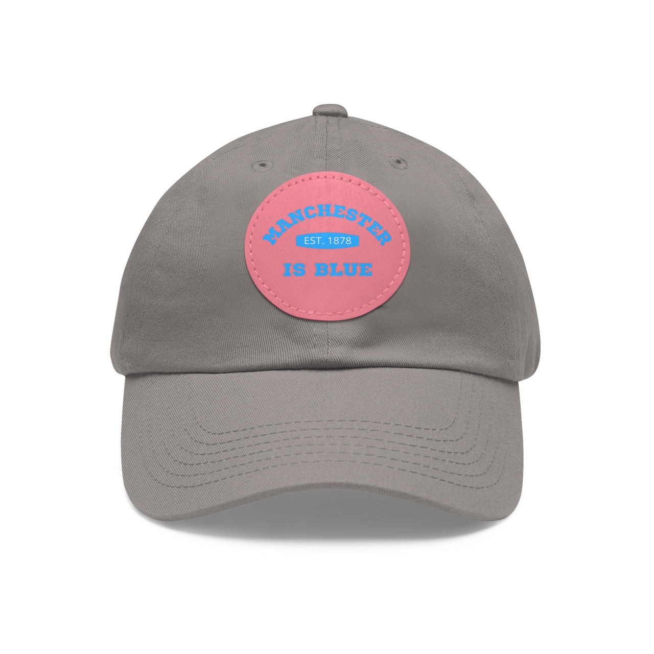 Manchester City Dad Hat with Leather Patch (Round)