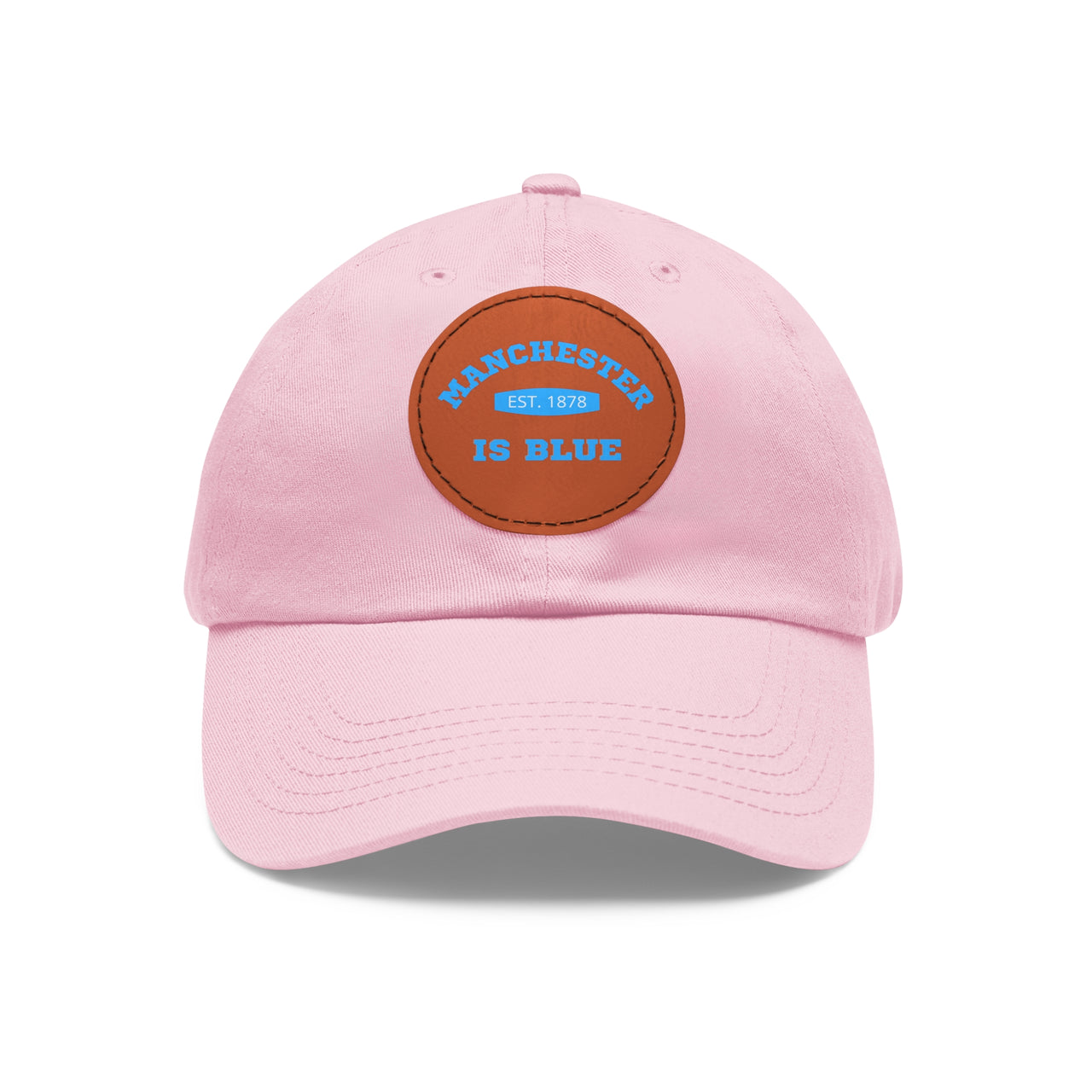 Manchester City Dad Hat with Leather Patch (Round)