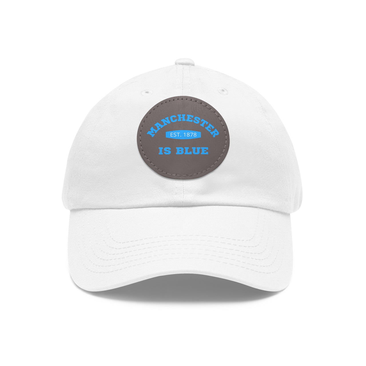 Manchester City Dad Hat with Leather Patch (Round)