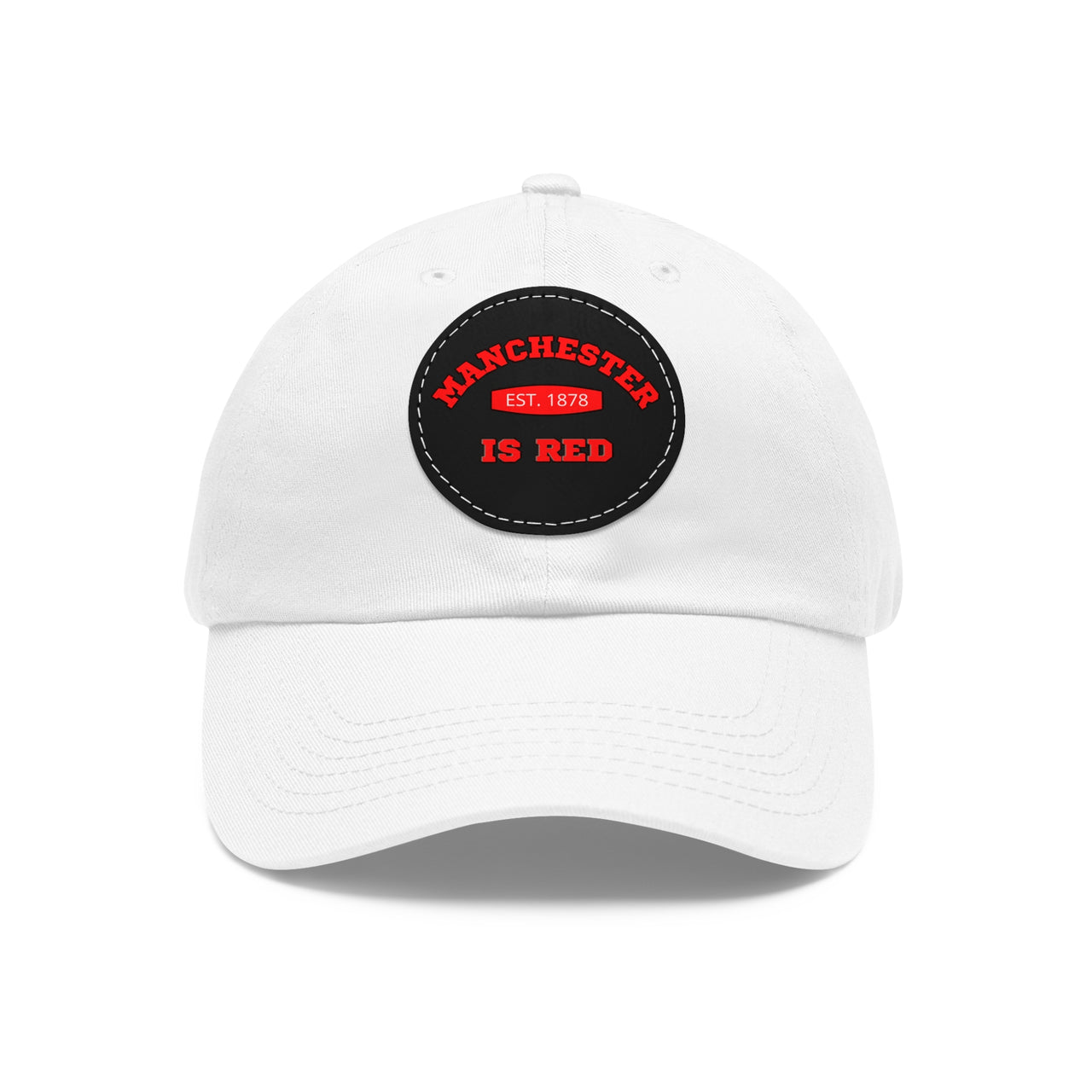 Manchester United Dad Hat with Leather Patch (Round)