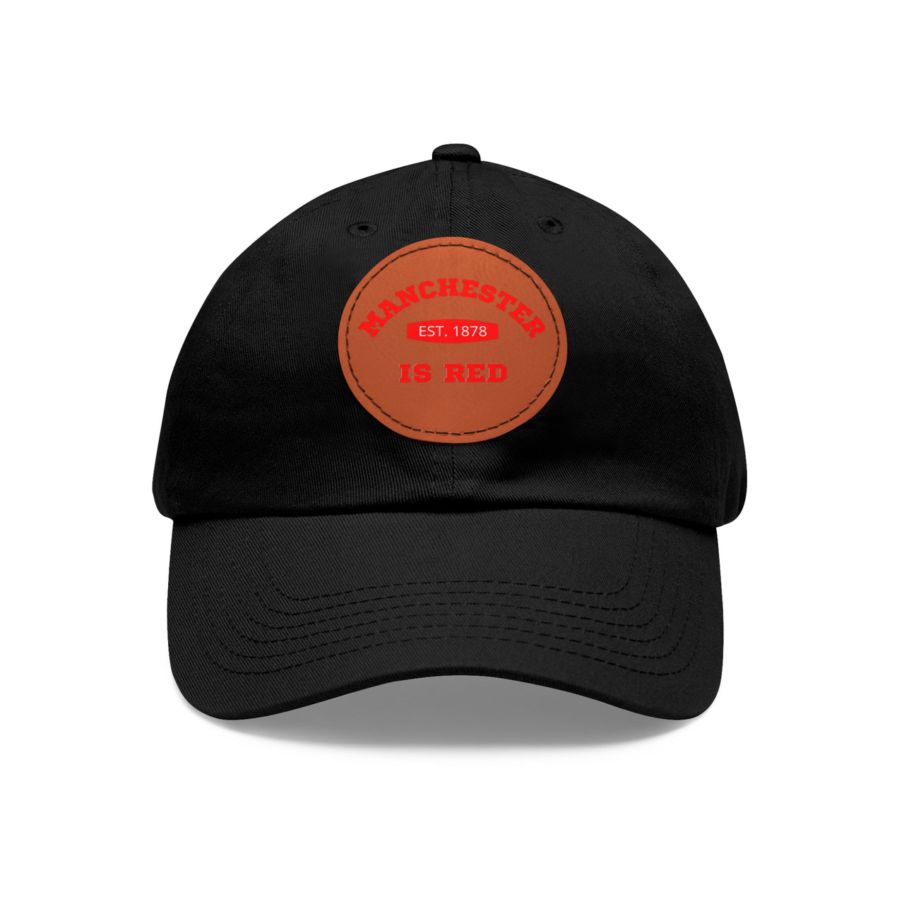 Manchester United Dad Hat with Leather Patch (Round)