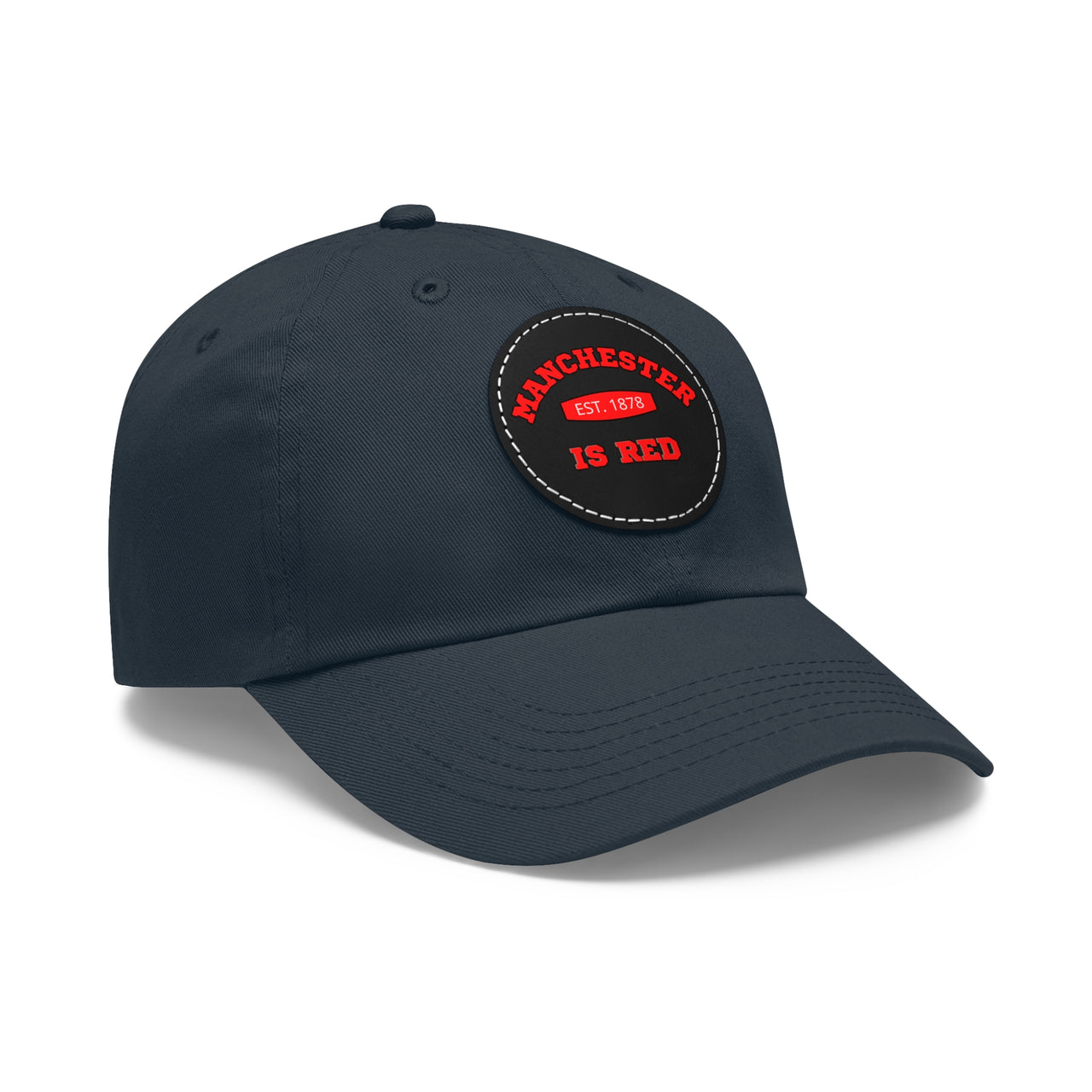 Manchester United Dad Hat with Leather Patch (Round)