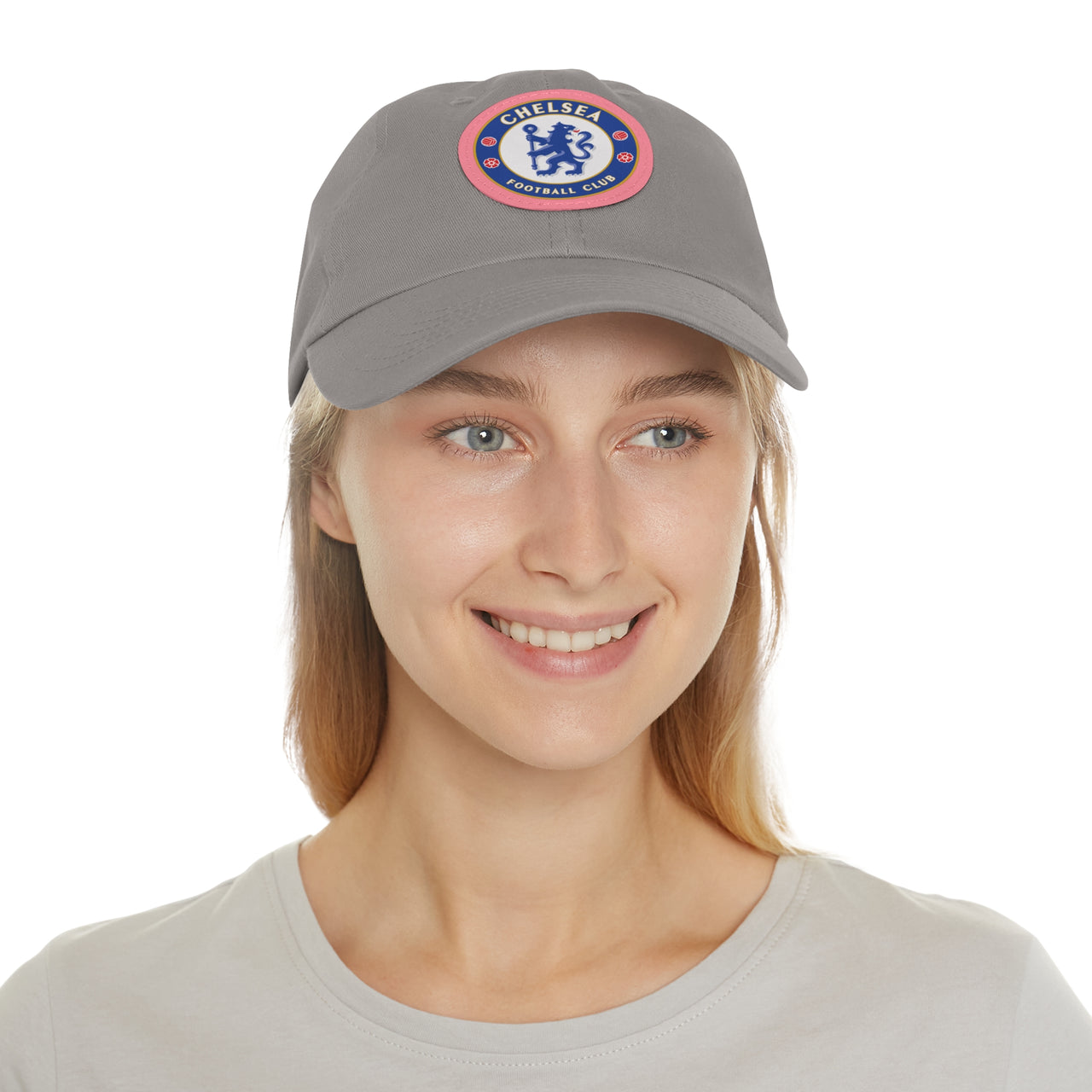 Chelsea Dad Hat with Leather Patch (Round)