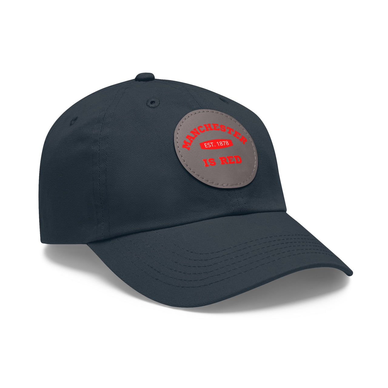 Manchester United Dad Hat with Leather Patch (Round)