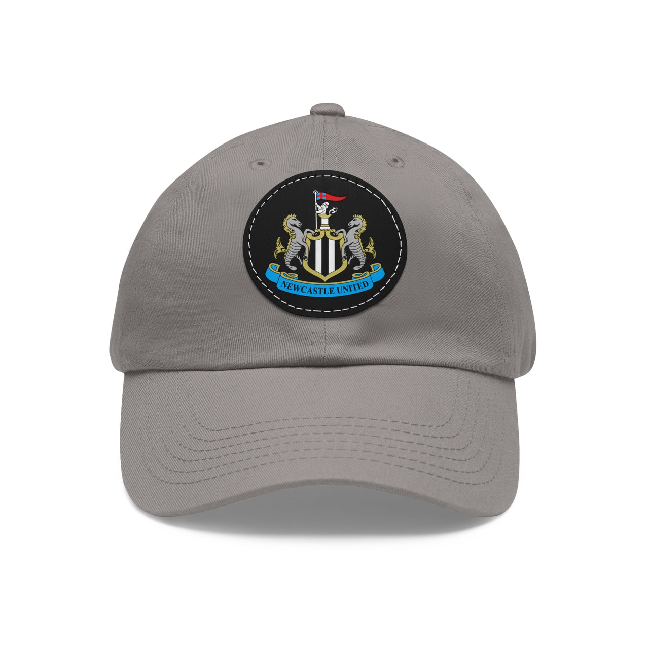 Newcastle Dad Hat with Leather Patch (Round)