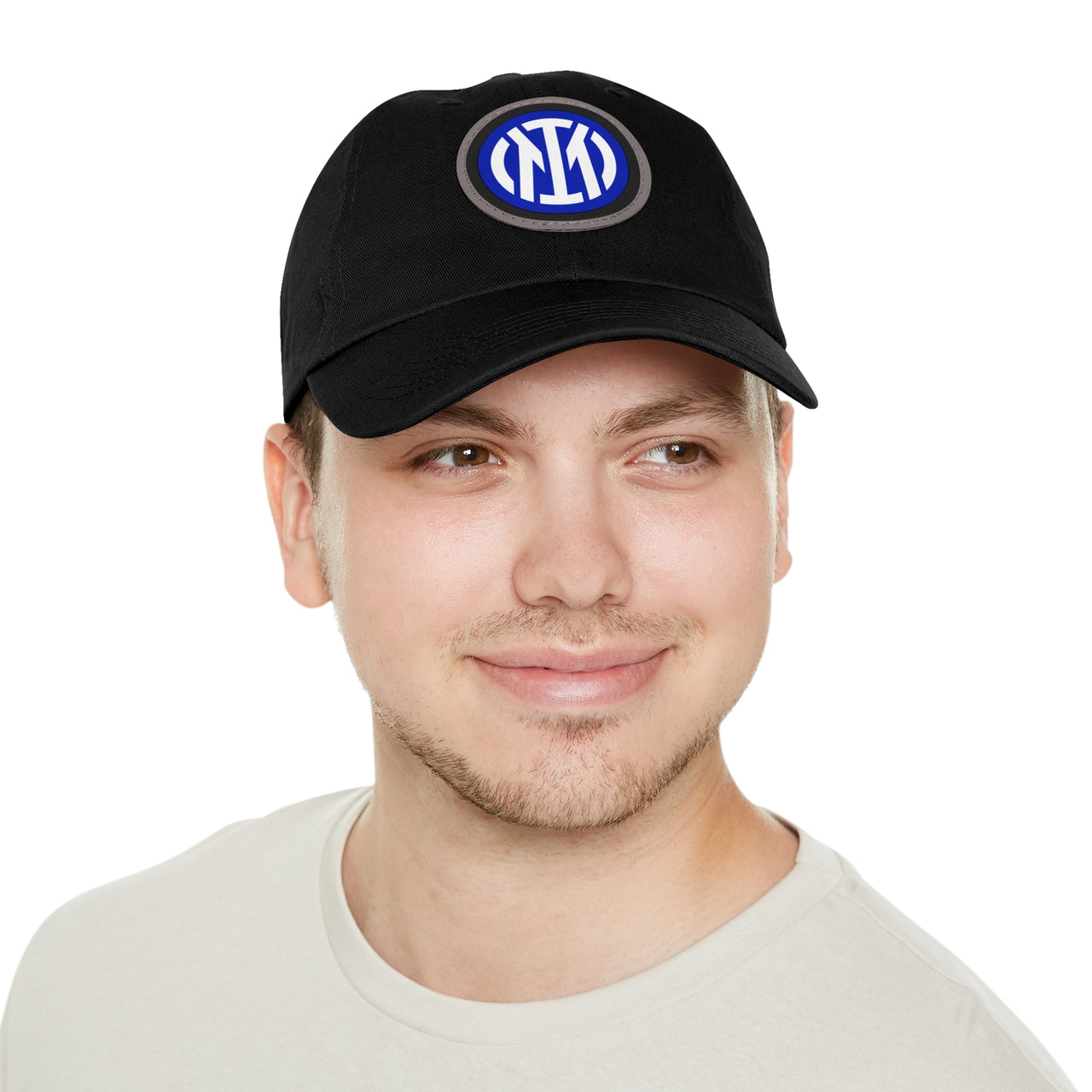 Inter Milan Dad Hat with Leather Patch (Round)