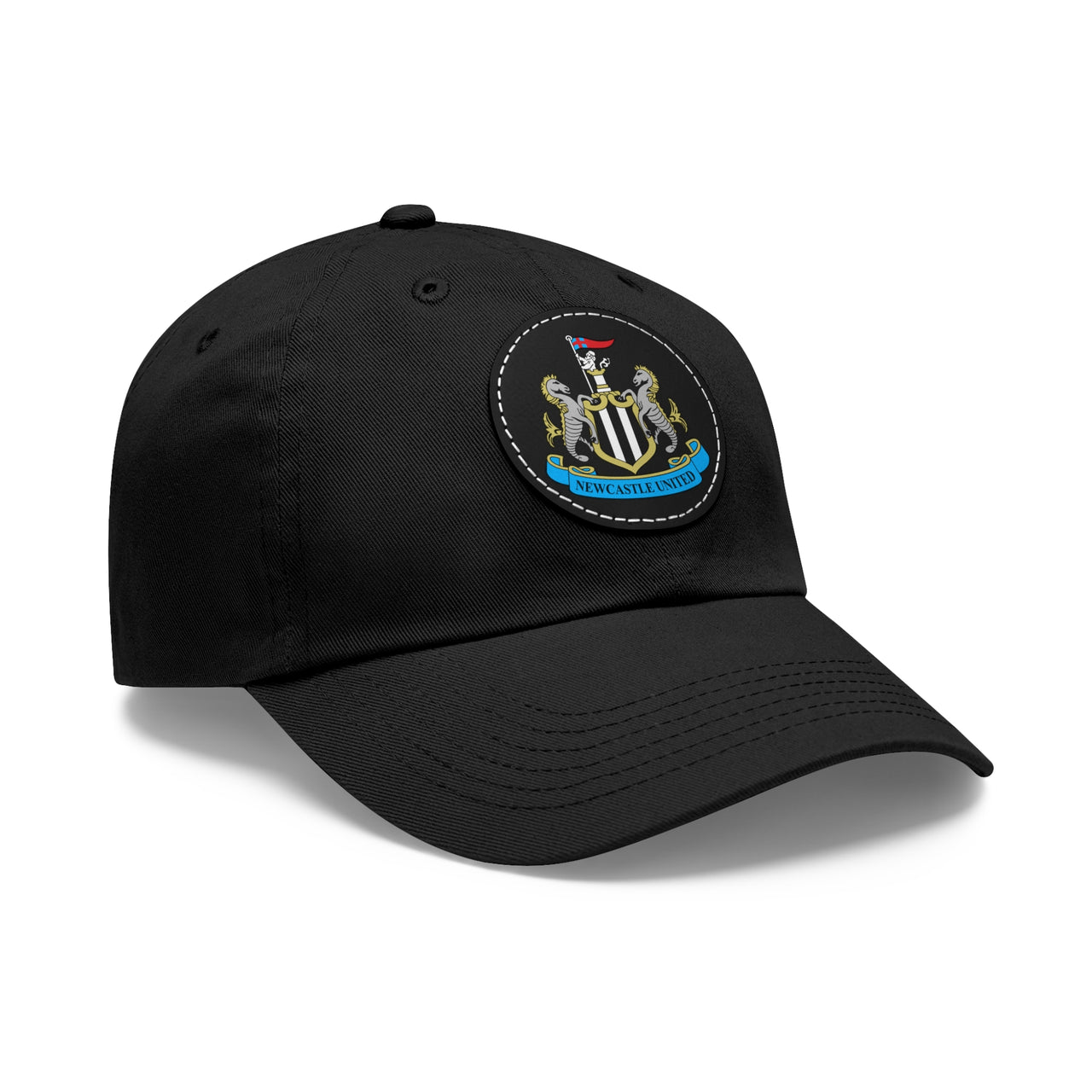 Newcastle Dad Hat with Leather Patch (Round)