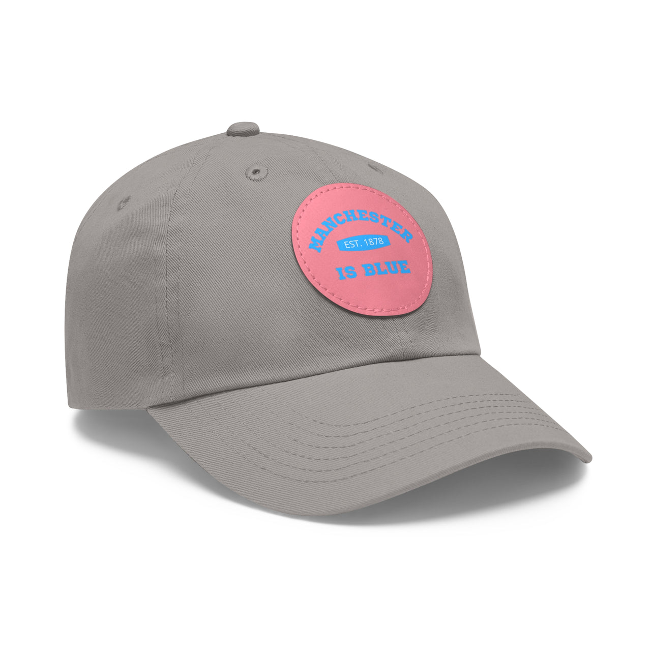 Manchester City Dad Hat with Leather Patch (Round)