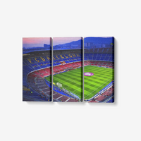 Thumbnail for FC Barcelona 3 Piece Canvas Wall Art for Living Room - Framed Ready to Hang 3x8