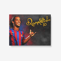 Thumbnail for Ronaldinho Barcelona 1 Piece Canvas Wall Art for Living Room - Framed Ready to Hang 24